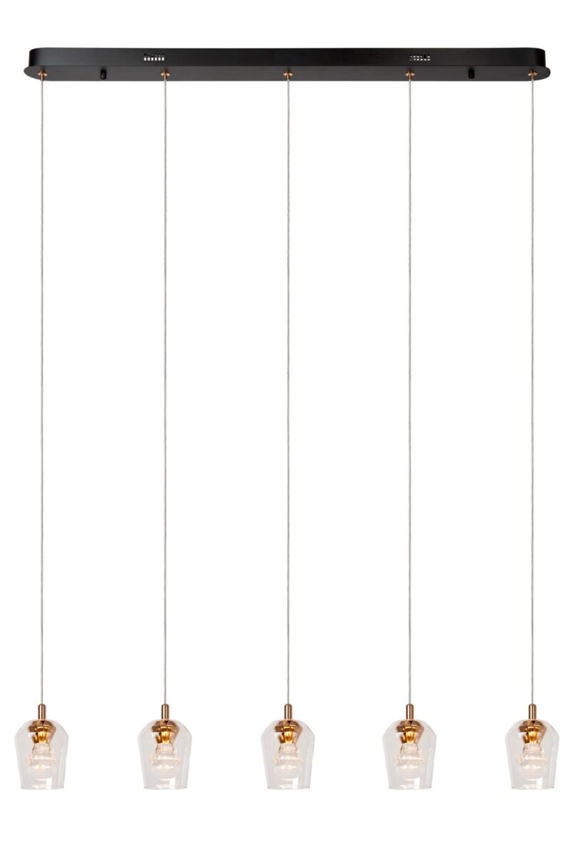 Lucide BERLIANE - Pendant light - LED Dim. - 5x4W 2700K - Transparant
