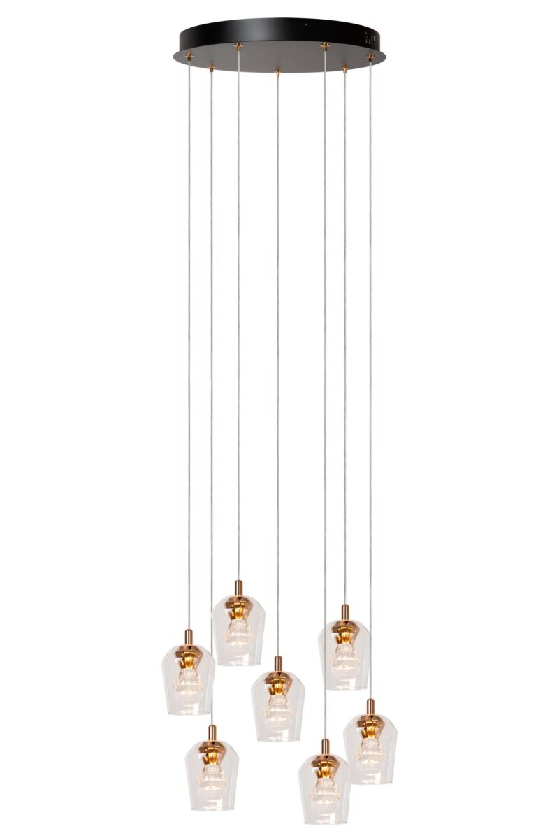 Lucide BERLIANE - Pendant light - Ø 39 cm - LED Dim. - 7x4W 2700K - Transparant
