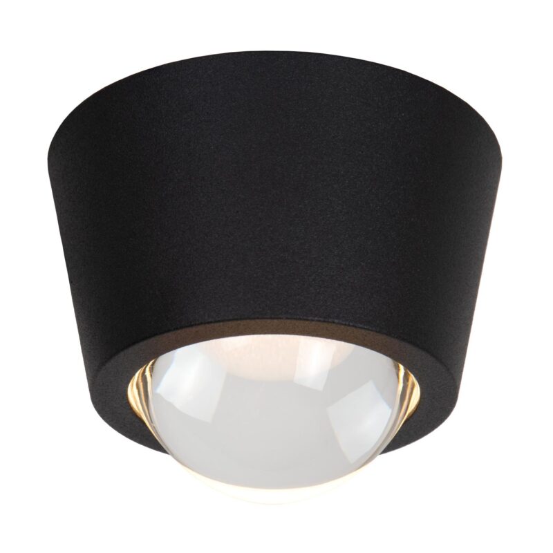 Lucide RIGON - Flush ceiling light - Ø 9 cm - LED - 1x6W 3000K - Black