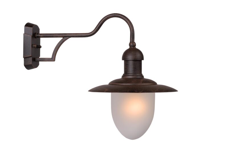 Lucide ARUBA - Wall light Indoor/Outdoor - Ø 25 cm - 1xE27 - IP44 - Rust Brown