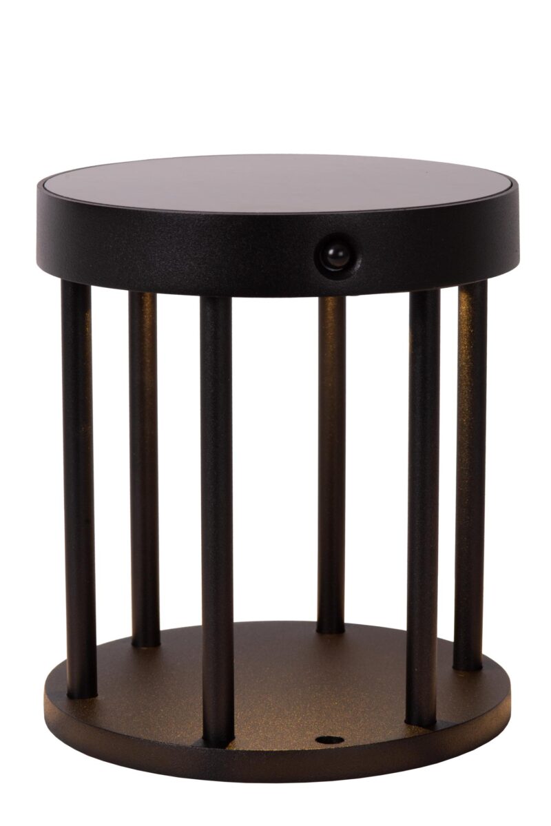Lucide JACKSON - Bollard light- Solar - Ø 16 cm - LED Dim to warm - 1x2W 2850K/3150K - IP54 - Day/Night Sensor - Black