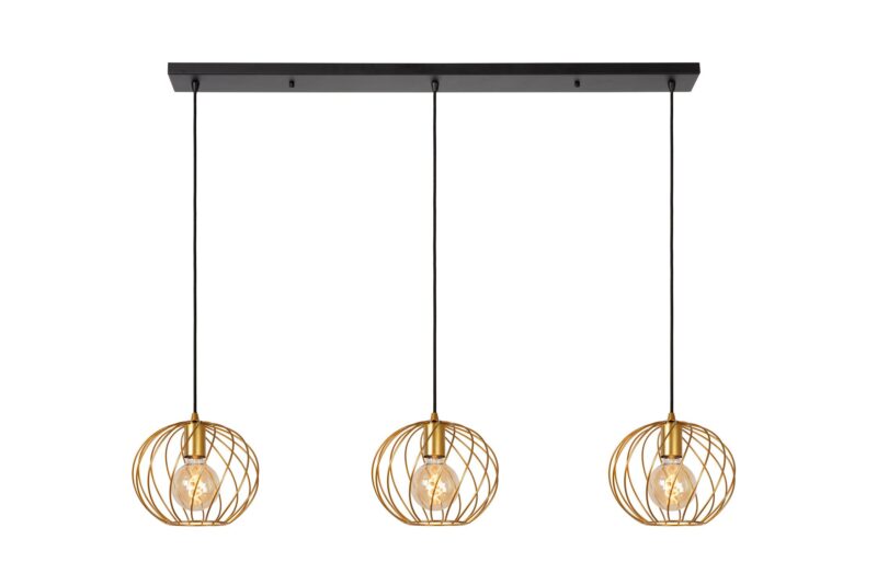 Lucide DANZA - Pendant light - 3xE27 - Matt Gold / Brass