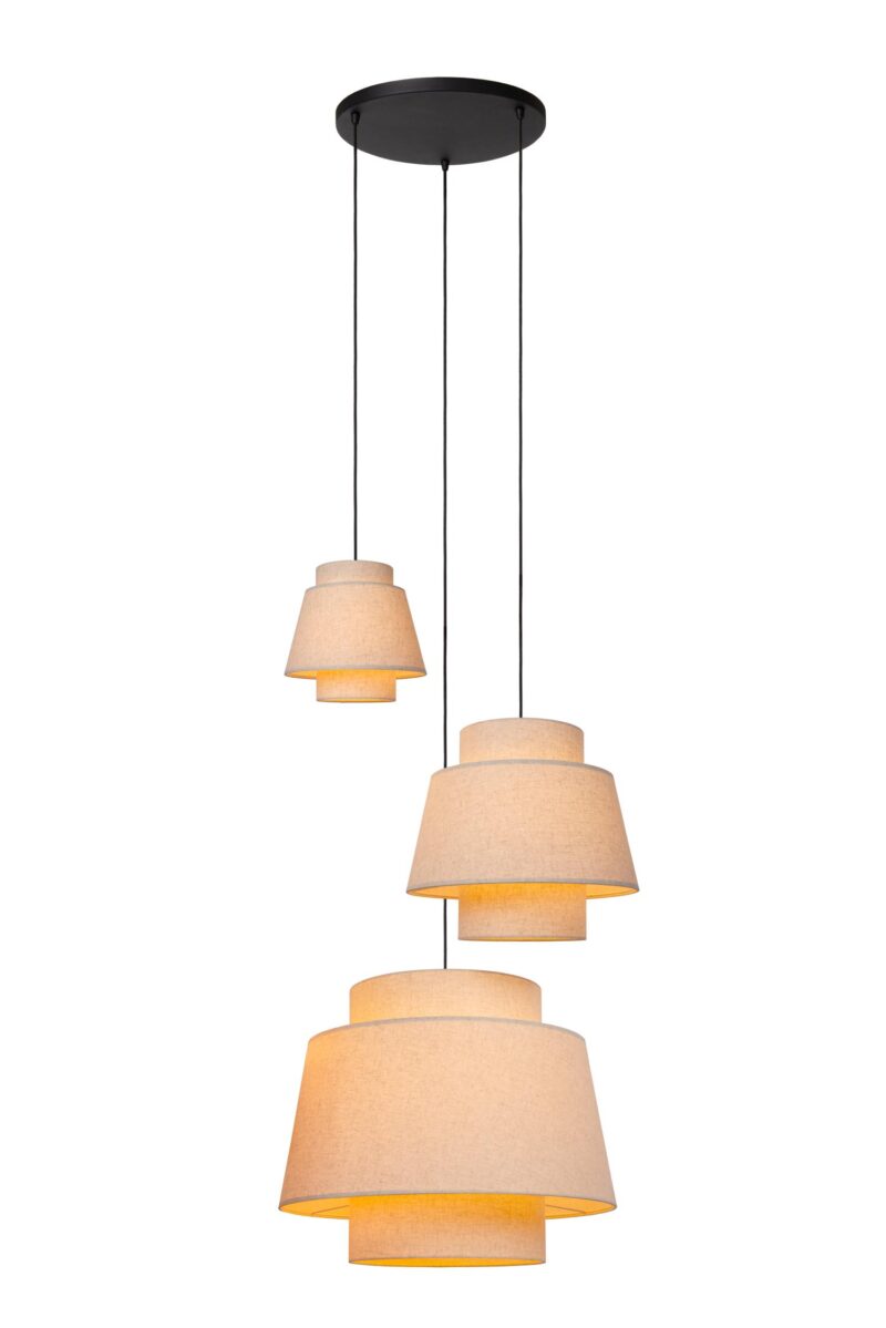 Lucide TRIBUTE - Pendant light - Ø 76 cm - 3xE27 - Cream
