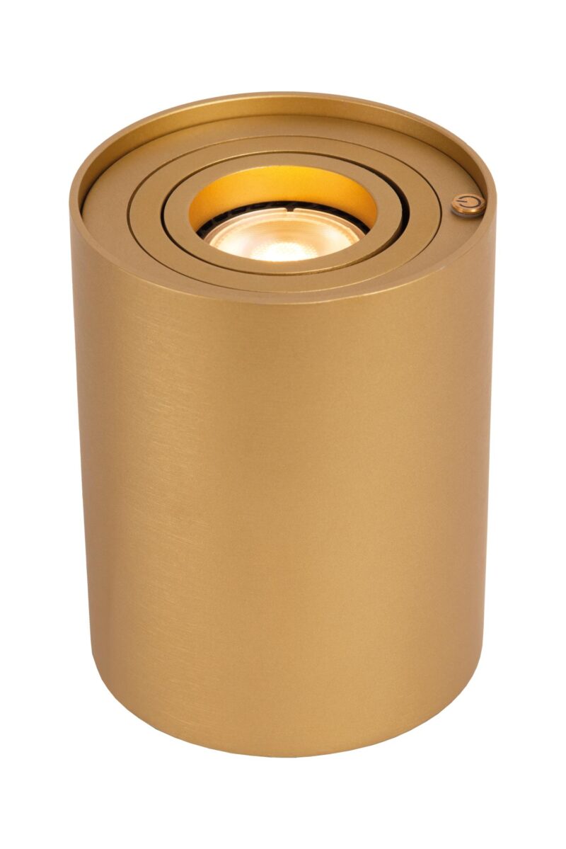 Lucide TUBE - Table lamp - Ø 9,6 cm- LED 3 StepDim - GU10 - 1x5W 2600K/2800K - Matt Gold / Brass