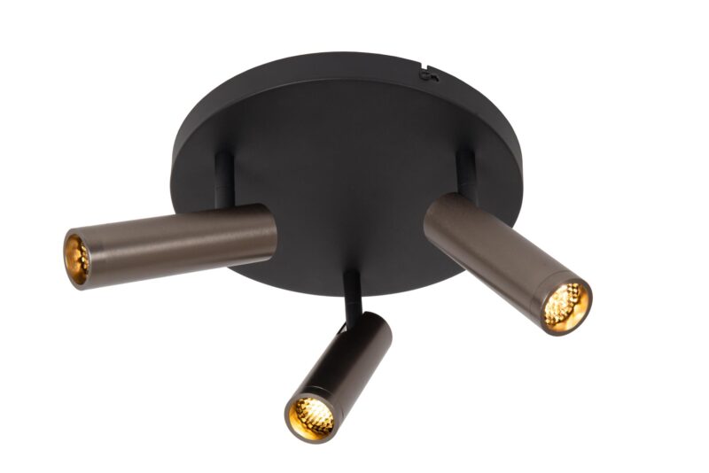 Lucide GRADO - Ceiling spotlight - Ø 25 cm - 3xGU10 (MR11) - Grey iron