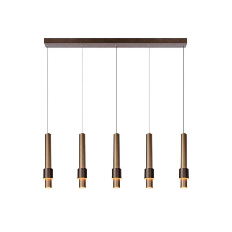 Lucide MARGARY - Pendant light - LED Dim. - 5x4,2W 2700K - Coffee
