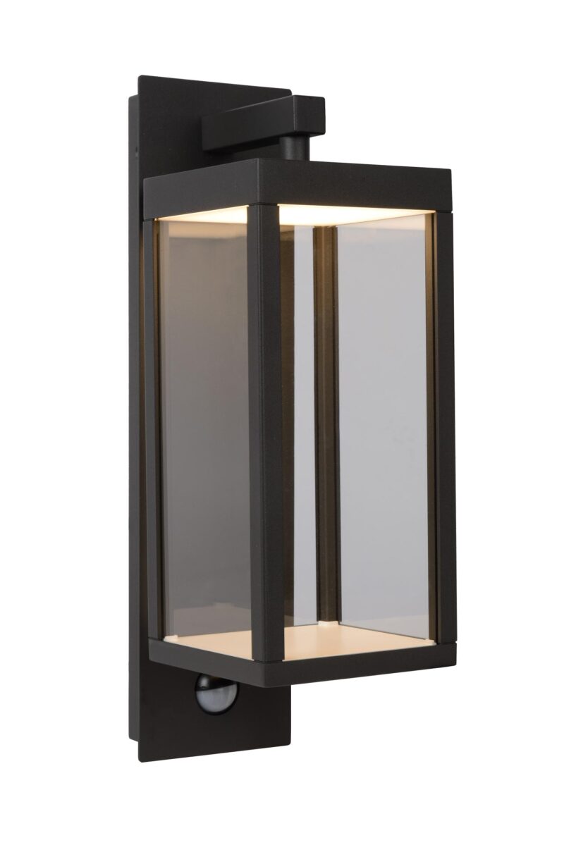 Lucide CLAIRETTE - Wall light Indoor/Outdoor - LED - 1x13W 3000K - IP54 - Motion & Day/Night Sensor (deactivatable) - Anthracite