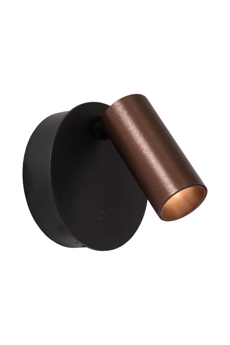 Lucide TONI - Rechargeable Wall spotlight / Wall light - Battery pack - Ø 8,1 cm - LED Dim. - CCT - 1x2W 2700K/4000K - Magnetic - Coffee