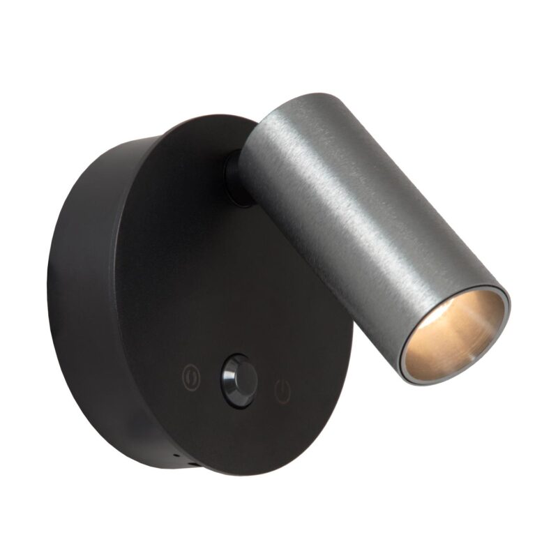 Lucide TONI - Rechargeable Wall spotlight / Wall light - Battery pack - Ø 8,1 cm - LED Dim. - CCT - 1x2W 2700K/4000K - Motion Sensor (deactivatable) - Magnetic - Grey iron