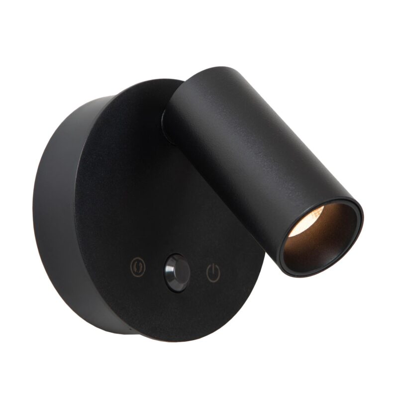 Lucide TONI - Rechargeable Wall spotlight / Wall light - Battery pack - Ø 8,1 cm - LED Dim. - CCT - 1x2W 2700K/4000K - Motion Sensor - Magnetic - Black