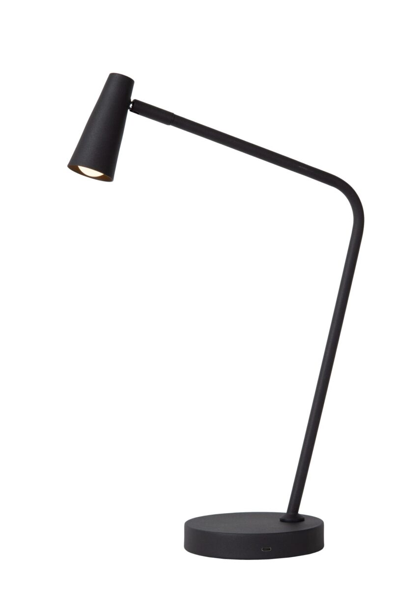 Lucide STIRLING - Rechargeable Table lamp - Battery pack- LED 3 StepDim - 1x3W 2700K - Black