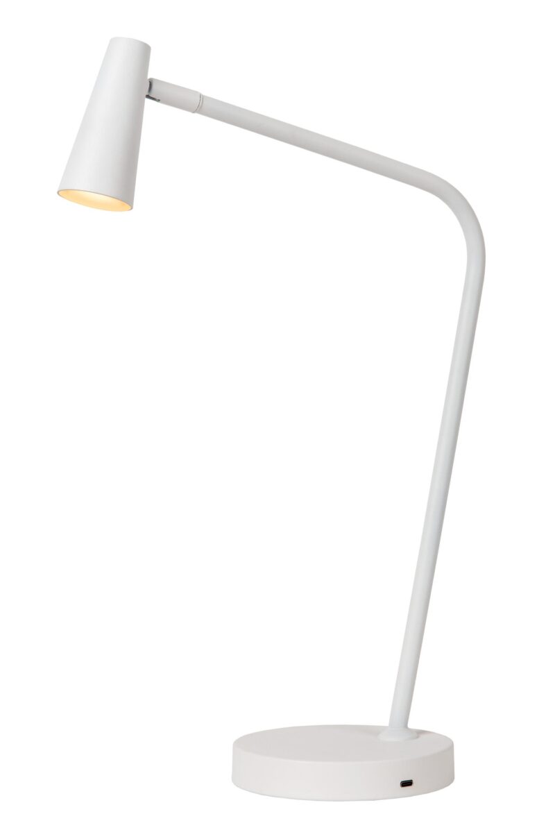Lucide STIRLING - Rechargeable Table lamp - Battery pack- LED 3 StepDim - 1x3W 2700K - White
