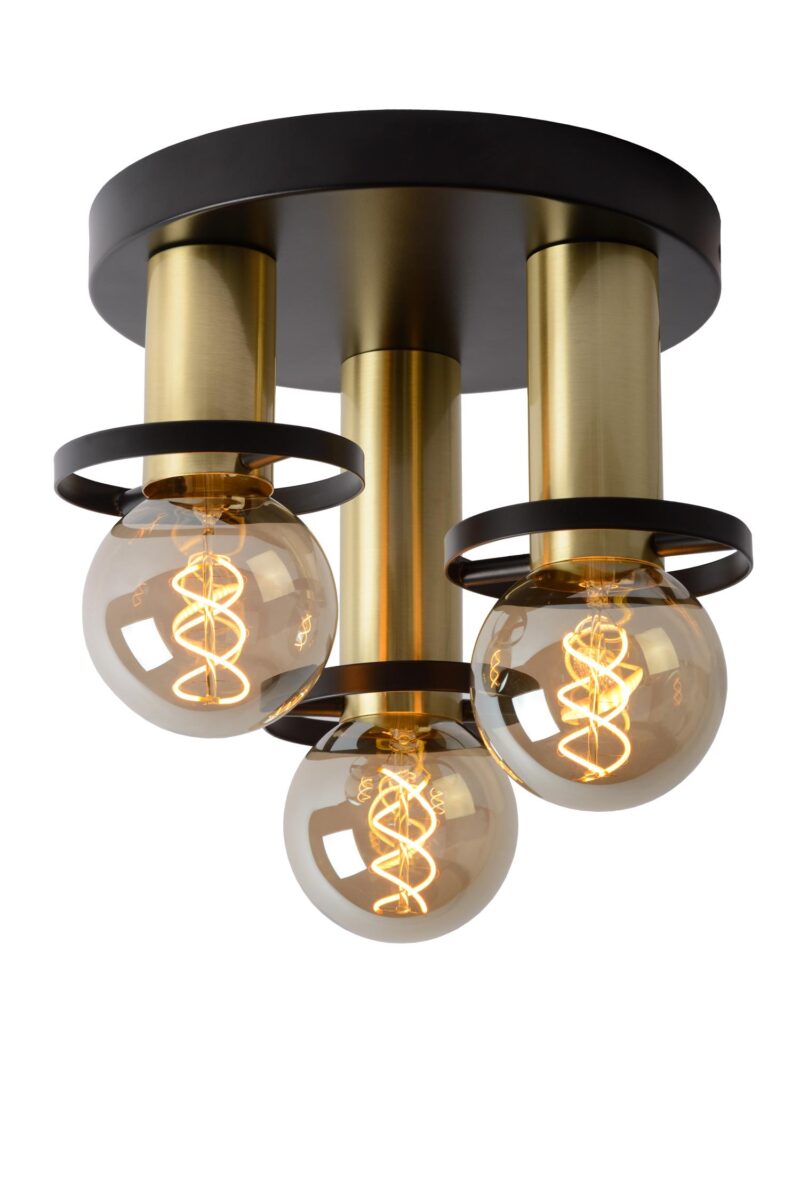 Lucide ANAKA - Flush ceiling light - Ø 30 cm - 3xE27 - Black