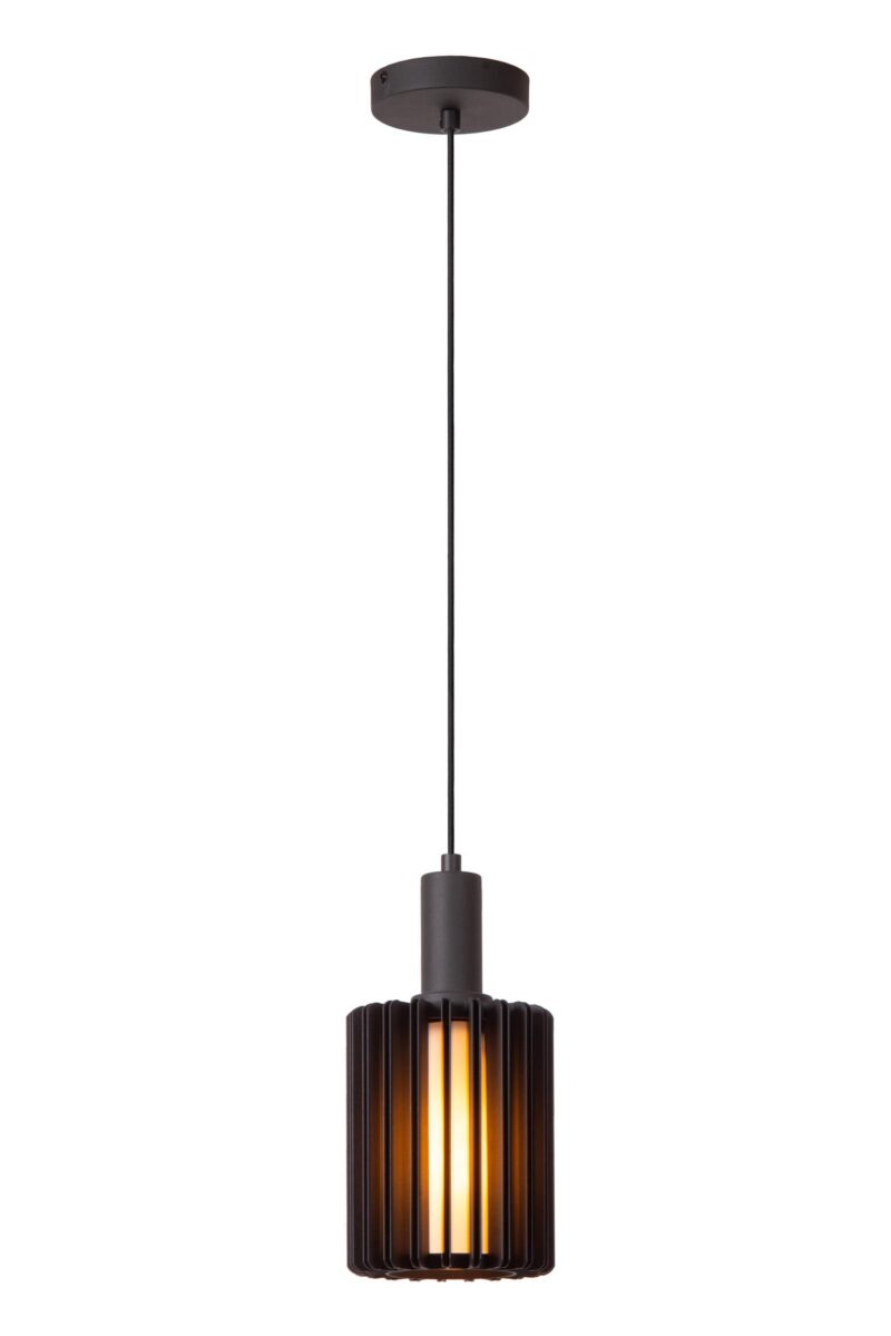Lucide LAMBRES - Pendant light - Ø 15 cm - 1xE27 - Black