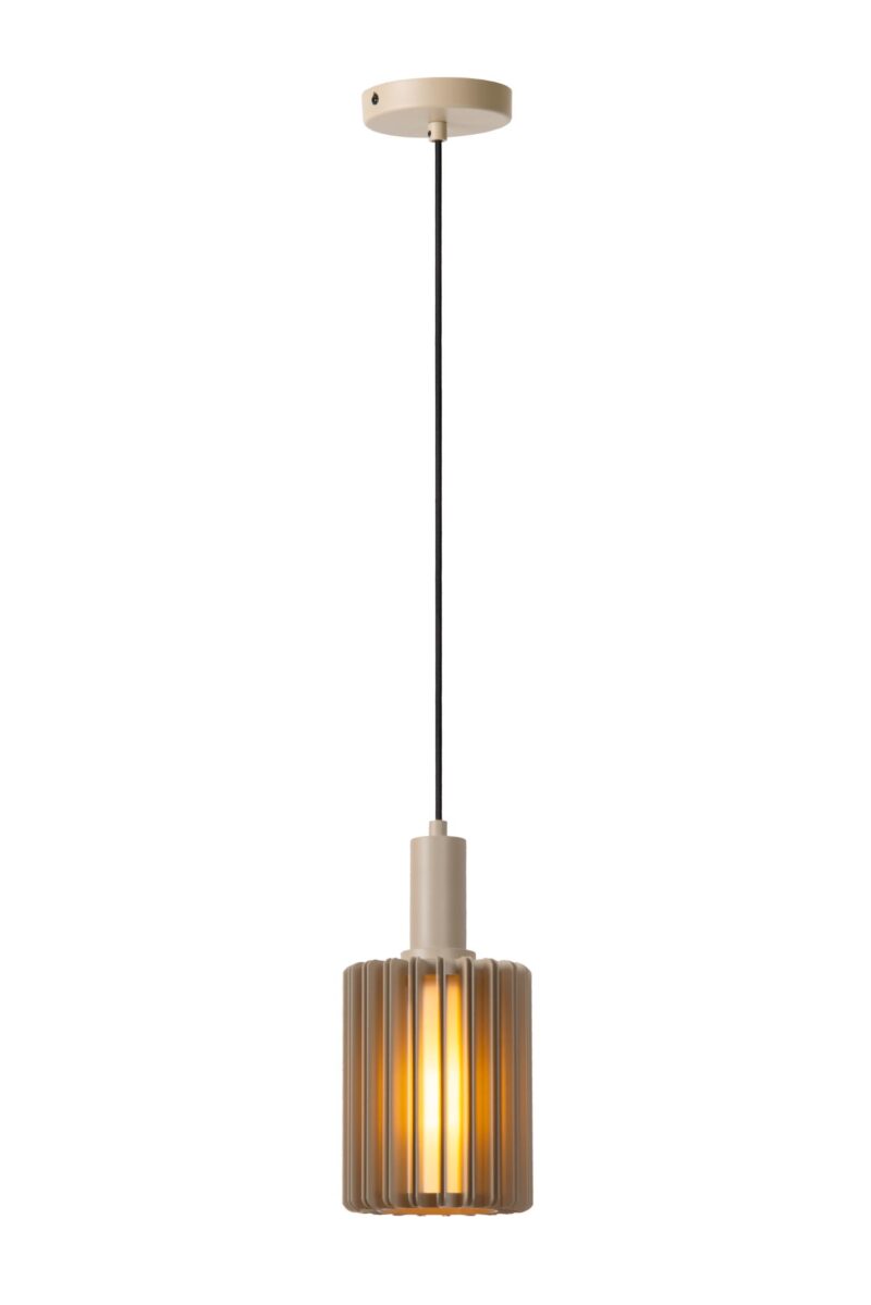 Lucide LAMBRES - Pendant light - Ø 15 cm - 1xE27 - Taupe