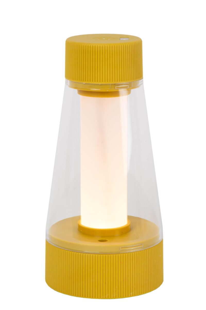 Lucide LORALI - Rechargeable Table lamp Indoor/Outdoor - Battery pack - Ø 7,7 cm - LED Dim. - IP44 - Ocher Yellow