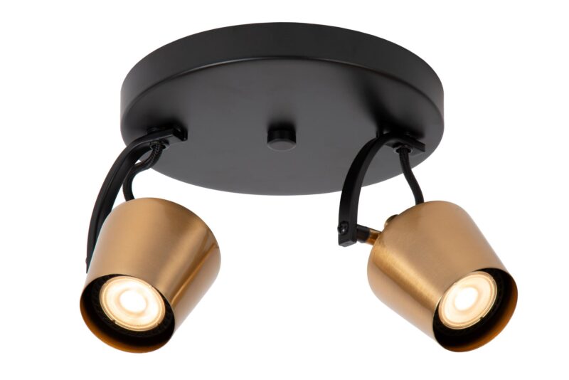 Lucide EMILE - Ceiling spotlight - Ø 20 cm - 2xGU10 - Matt Gold / Brass