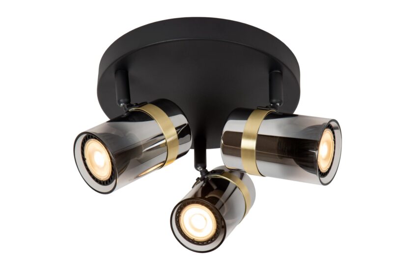 Lucide UPTON - Ceiling spotlight - 3xGU10 - Smoke Grey