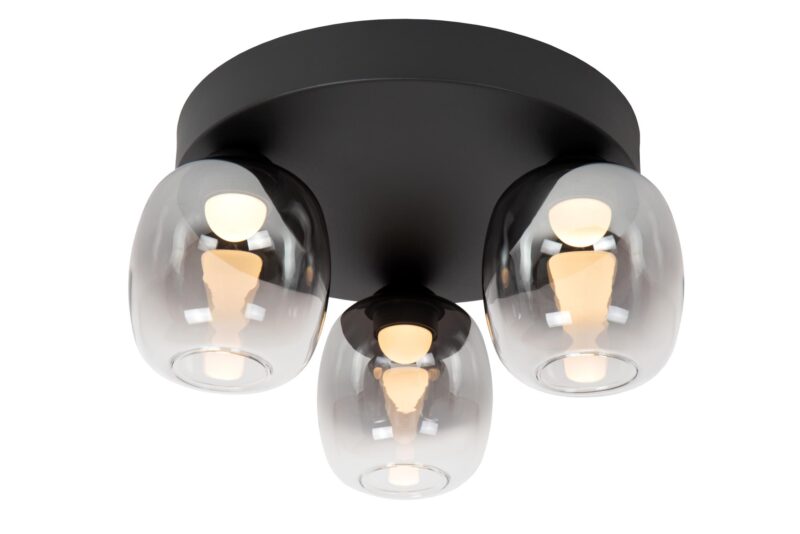 Lucide TAMINO - Flush ceiling light - LED Dim. - 3x5,6W 3000K - Black