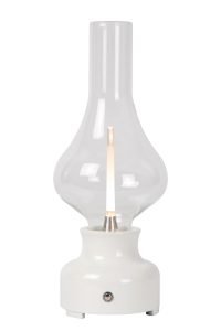 Lucide JASON - Rechargeable Table lamp - Battery pack - Ø 12 cm- LED 3 StepDim - 1x2W 3000K - White