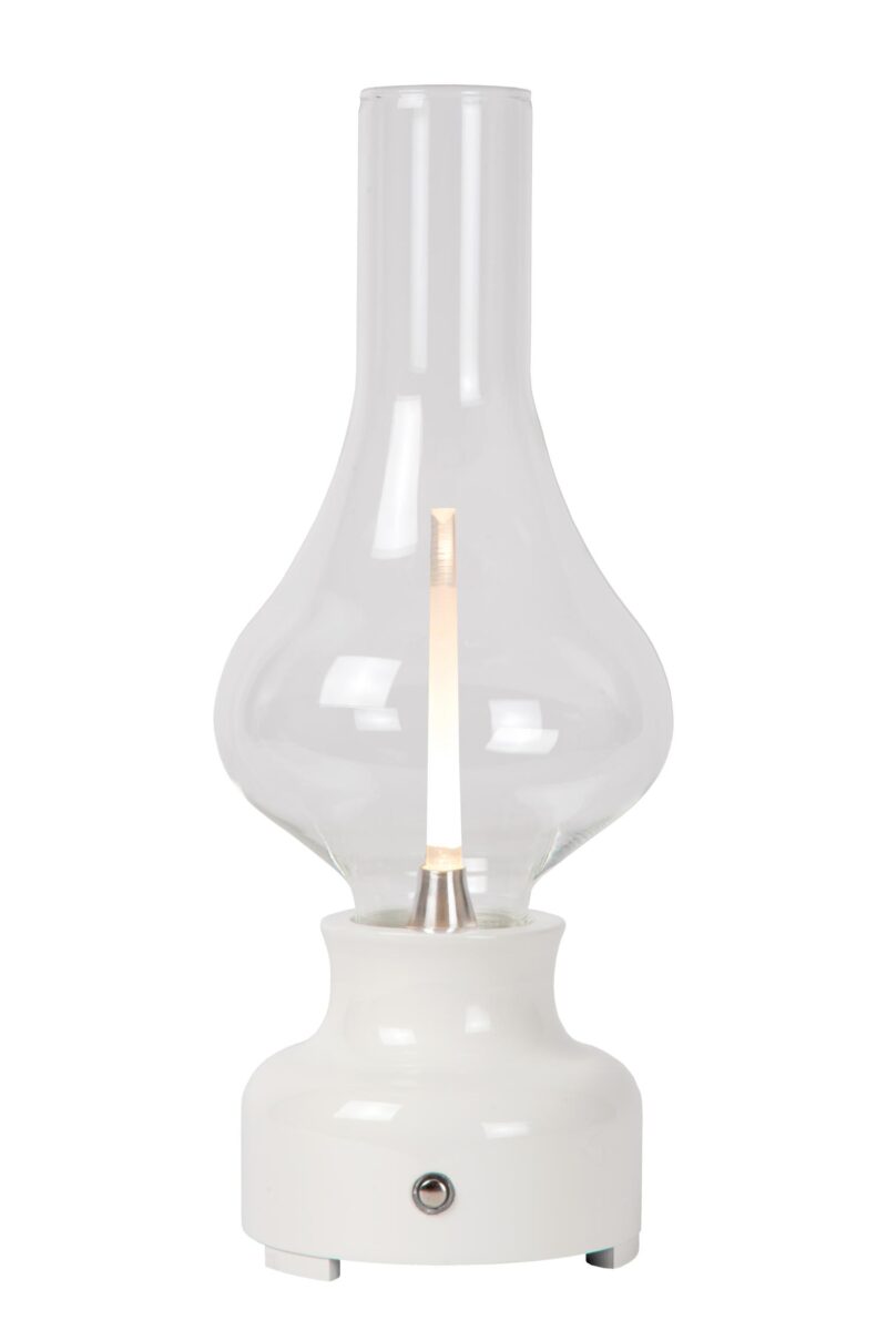 Lucide JASON - Rechargeable Table lamp - Battery pack - Ø 12 cm- LED 3 StepDim - 1x2W 3000K - White