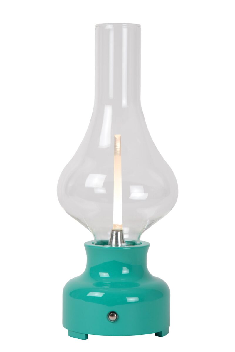 Lucide JASON - Rechargeable Table lamp - Battery pack - Ø 12 cm- LED 3 StepDim - 1x2W 3000K - Turquoise
