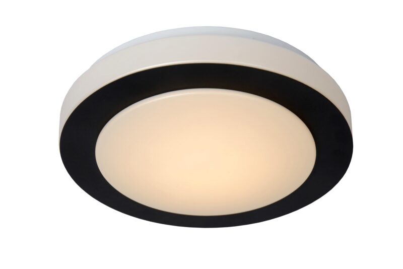 Lucide DIMY - Flush ceiling light Bathroom - Ø 28,6 cm- LED 3 StepDim - 1x12W 3000K - IP21 - Black