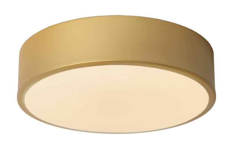 Lucide UNAR - Flush ceiling light - Ø 20 cm- LED 3 StepDim - 1x12W 2700K - Matt Gold / Brass